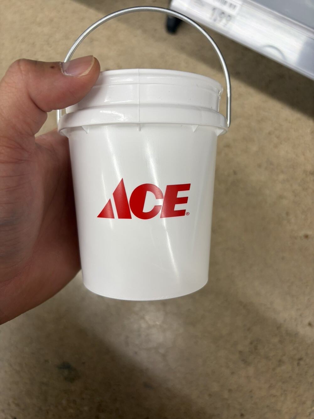 Lot of 5 Ace Hardware White Mini Bucket with Handle 0.42 Quart Tiny Pail